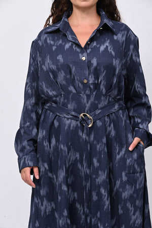 Abito chemisier lurex - Blu