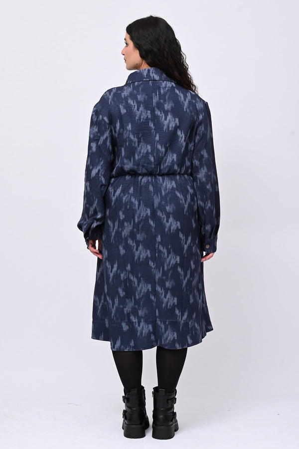 Abito chemisier lurex - Blu