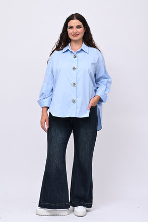 Camicia fiori maxi paillettes - Oxford
