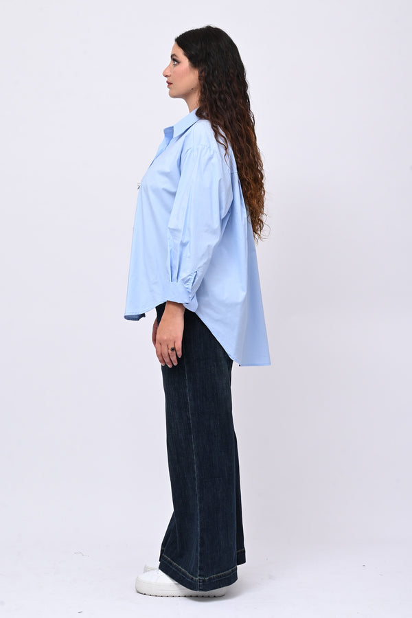 Camicia fiori maxi paillettes - Oxford