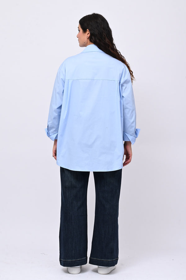 Camicia fiori maxi paillettes - Oxford