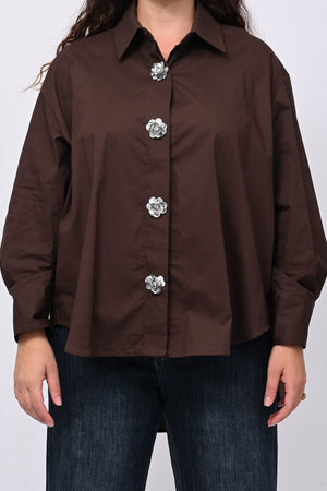 Camicia fiori maxi paillettes - Moro