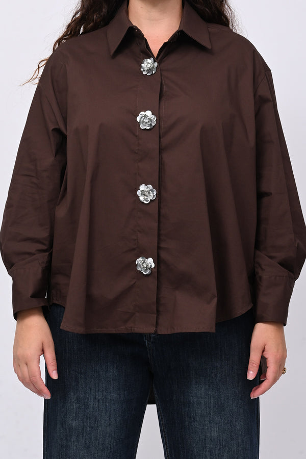 Camicia fiori maxi paillettes - Moro