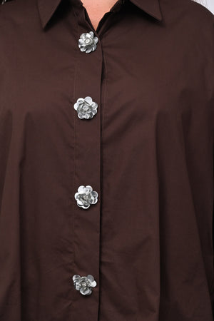 Camicia fiori maxi paillettes - Moro