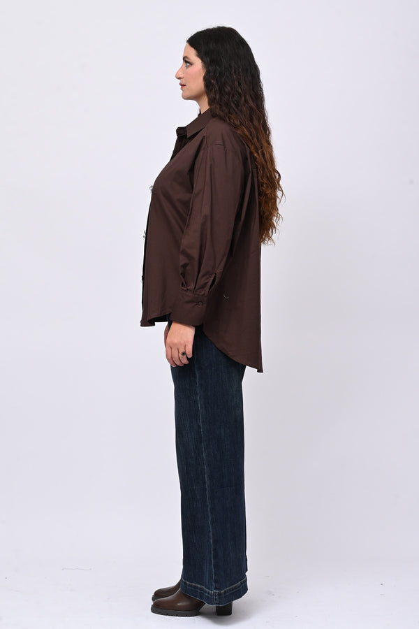 Camicia fiori maxi paillettes - Moro