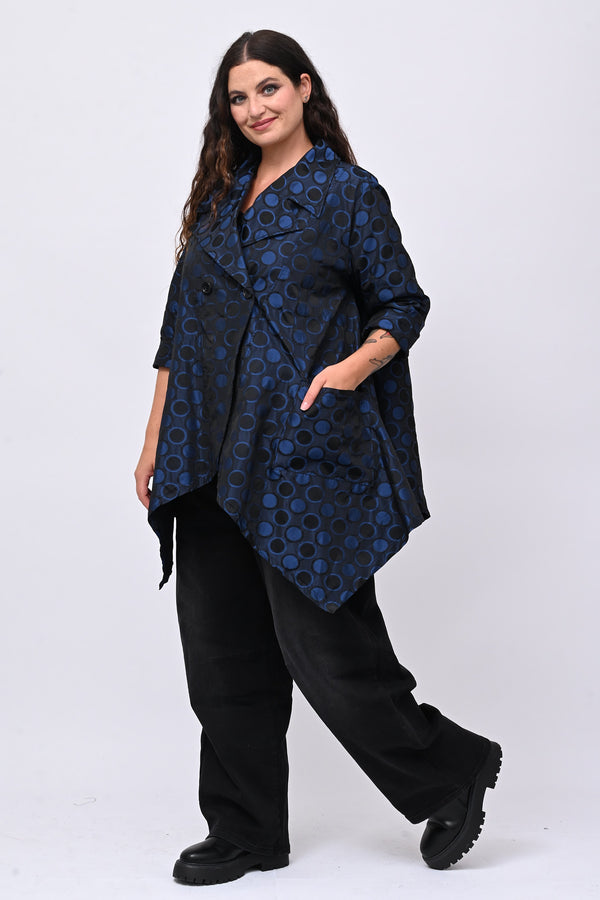 Cappotto taftà pois - Blue royal