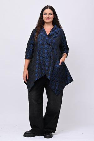 Cappotto taftà pois - Blue royal