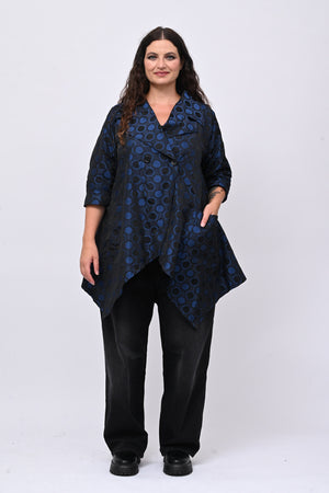 Cappotto taftà pois - Blue royal