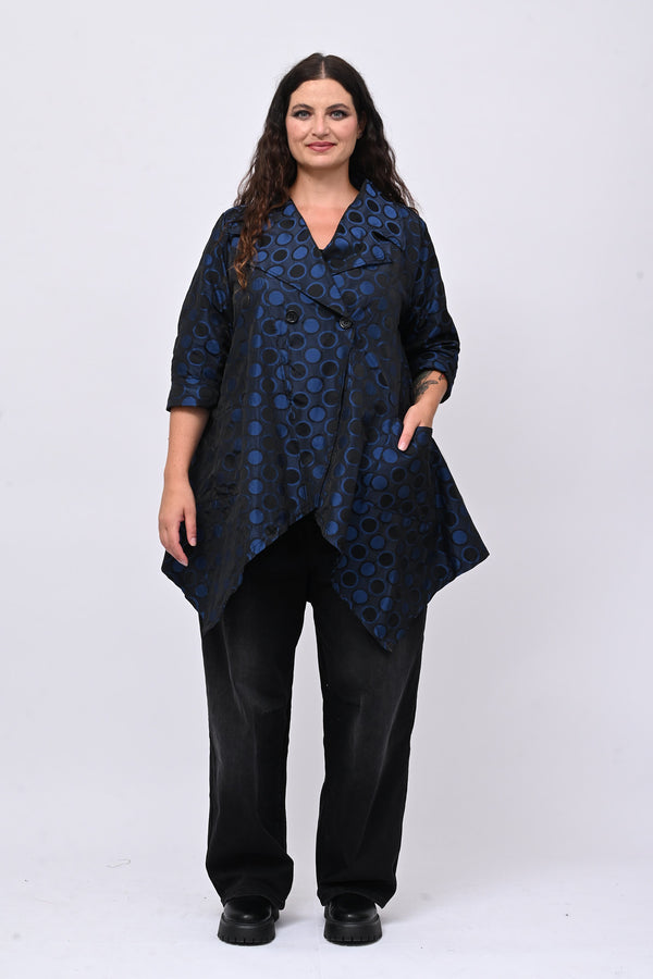 Cappotto taftà pois - Blue royal