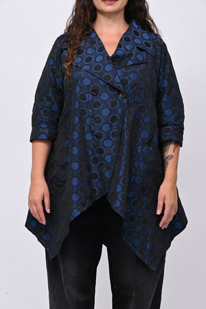 Cappotto taftà pois - Blue royal