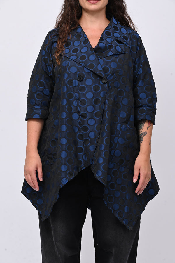 Cappotto taftà pois - Blue royal