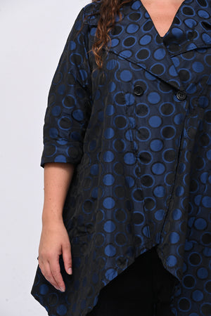 Cappotto taftà pois - Blue royal