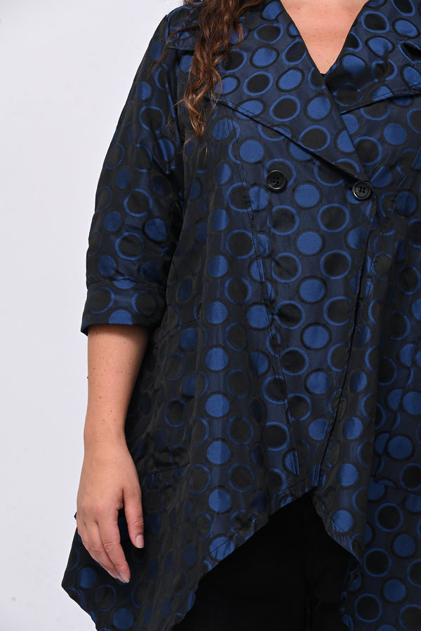 Cappotto taftà pois - Blue royal