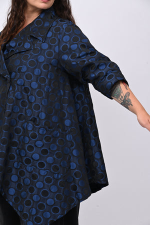 Cappotto taftà pois - Blue royal