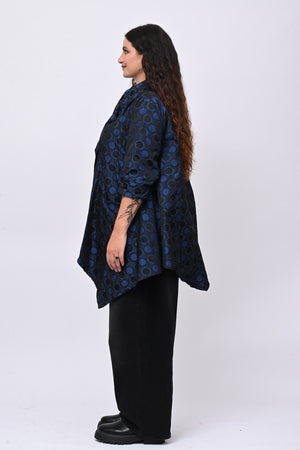 Cappotto taftà pois - Blue royal