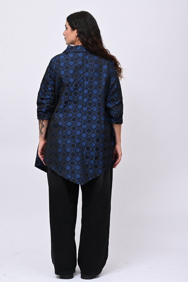 Cappotto taftà pois - Blue royal