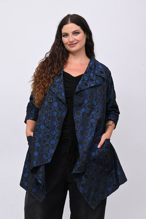 Cappotto taftà pois - Blue royal