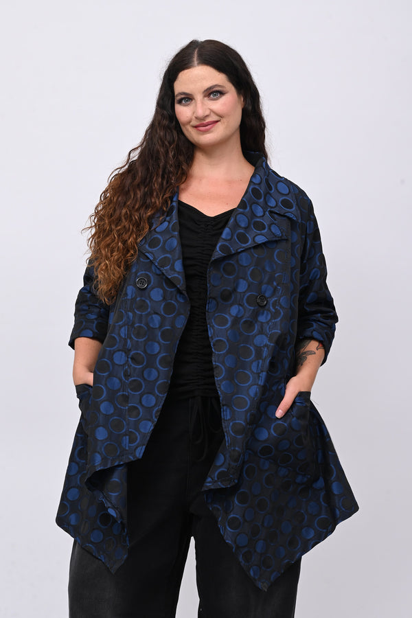 Cappotto taftà pois - Blue royal