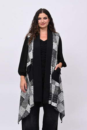 Gilet tasche e scritte - Nero