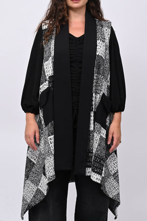 Gilet tasche e scritte - Nero