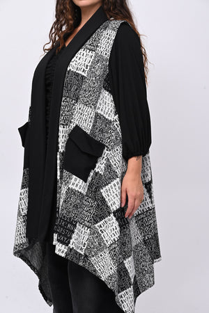 Gilet tasche e scritte - Nero