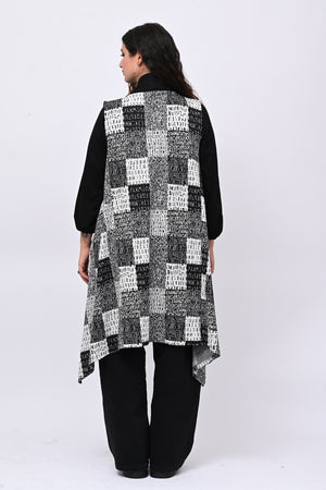Gilet tasche e scritte - Nero