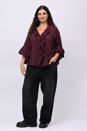 Camicia mussola rouches - Vino