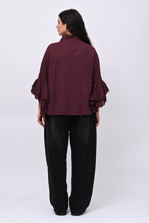Camicia mussola rouches - Vino