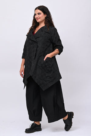 Cappotto taftà pois - Nero