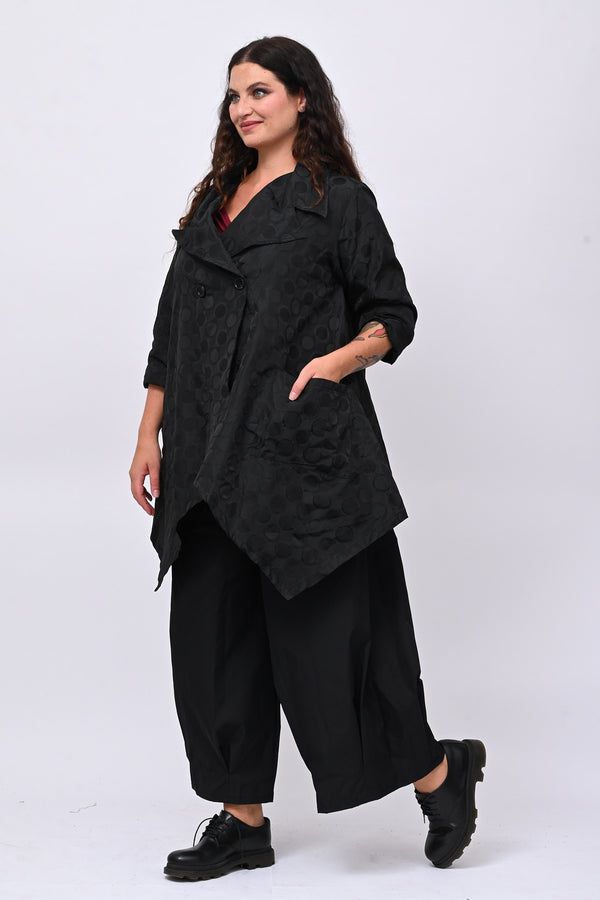 Cappotto taftà pois - Nero