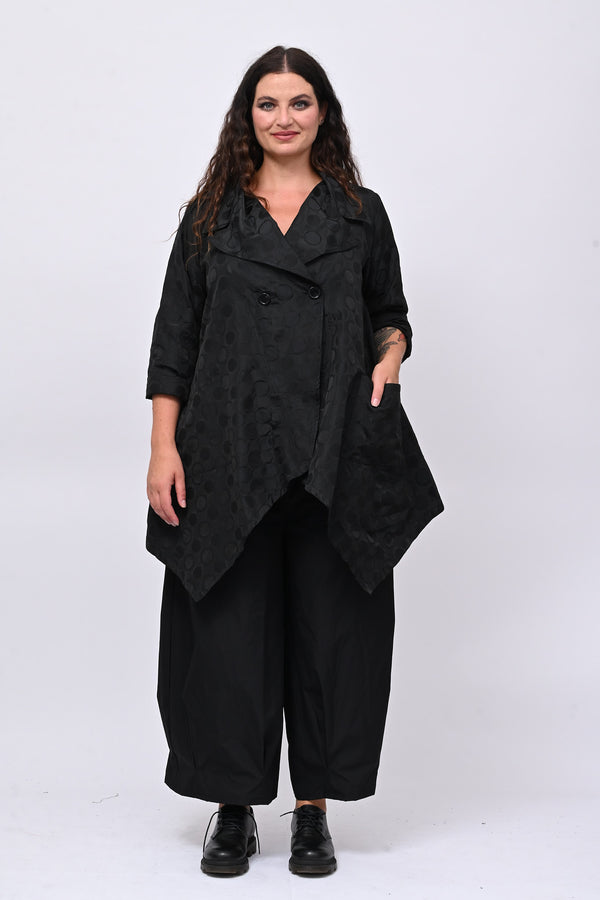 Cappotto taftà pois - Nero