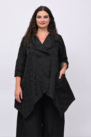 Cappotto taftà pois - Nero