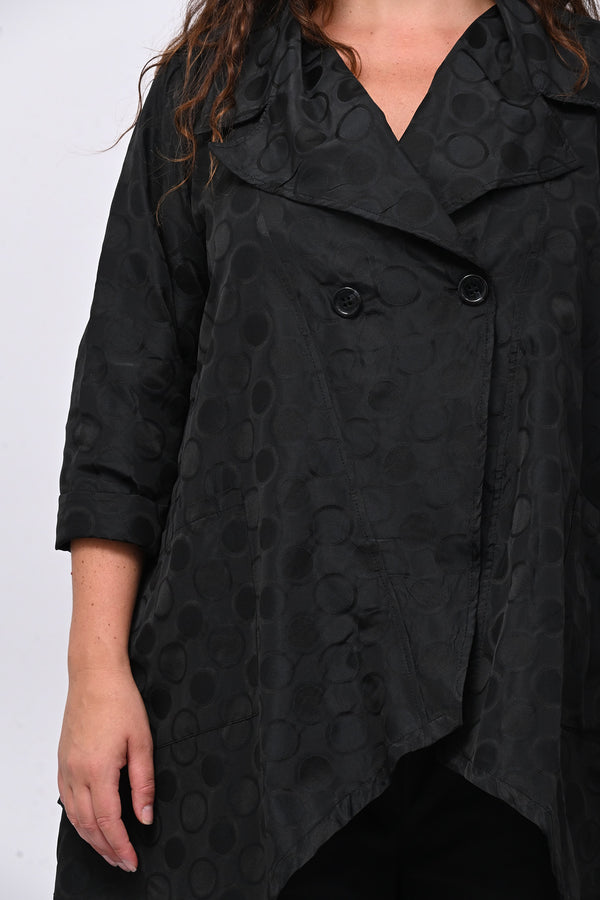 Cappotto taftà pois - Nero