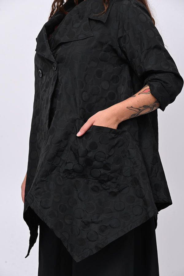 Cappotto taftà pois - Nero