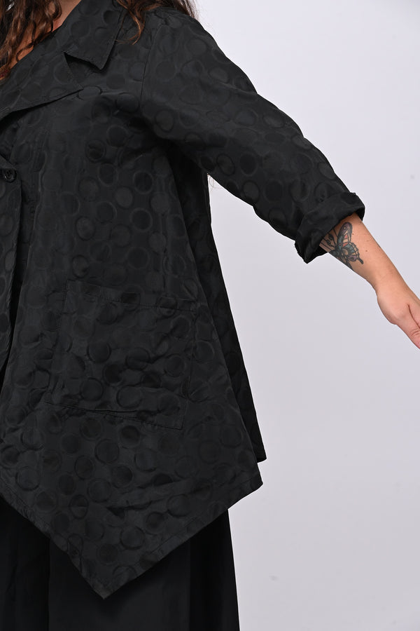 Cappotto taftà pois - Nero