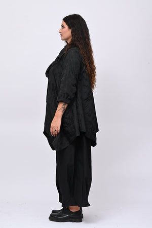 Cappotto taftà pois - Nero
