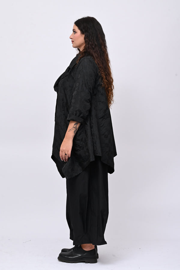 Cappotto taftà pois - Nero
