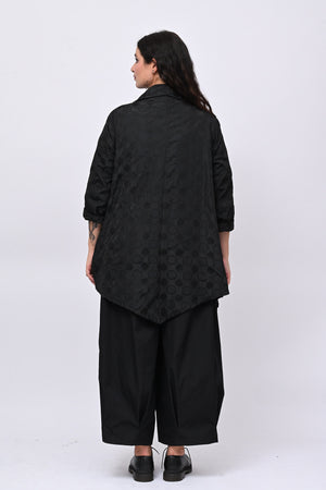 Cappotto taftà pois - Nero