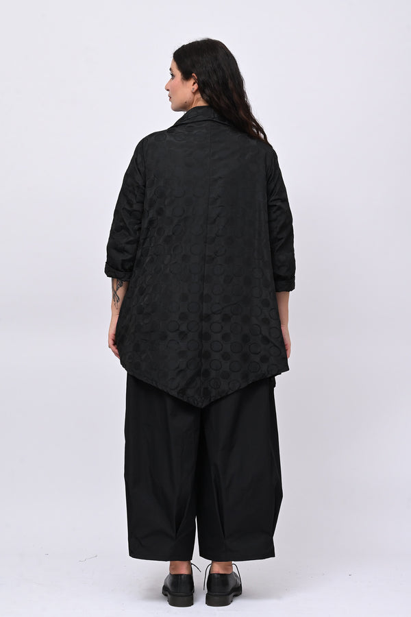 Cappotto taftà pois - Nero