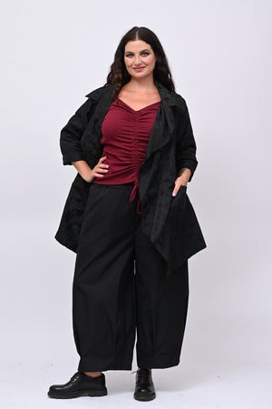 Cappotto taftà pois - Nero