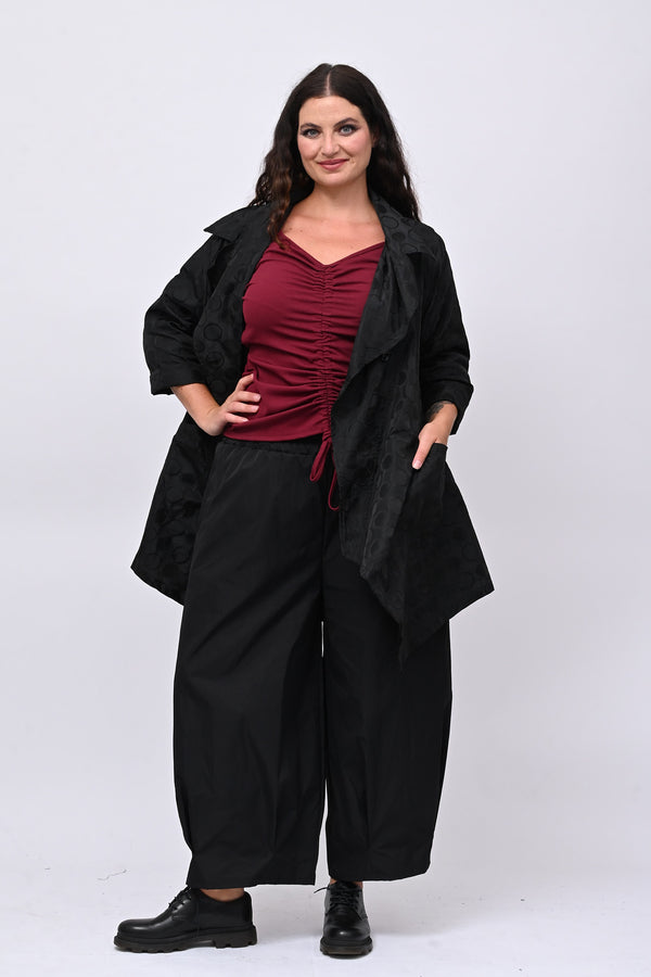 Cappotto taftà pois - Nero