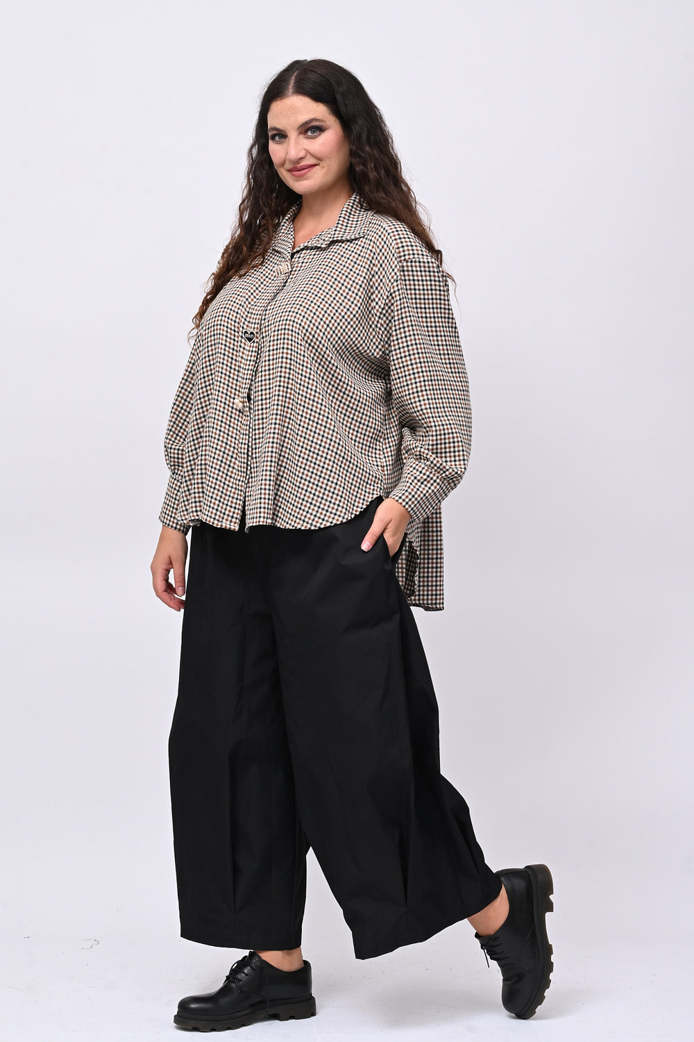 Camicia tartan spille - Nero