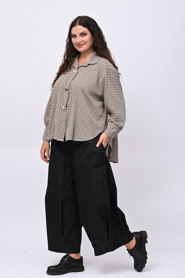 Camicia tartan spille - Nero