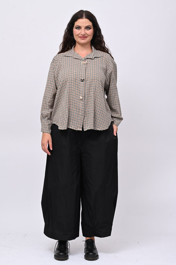 Camicia tartan spille - Nero