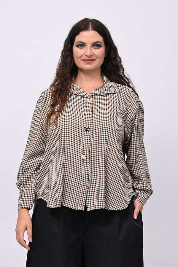 Camicia tartan spille - Nero