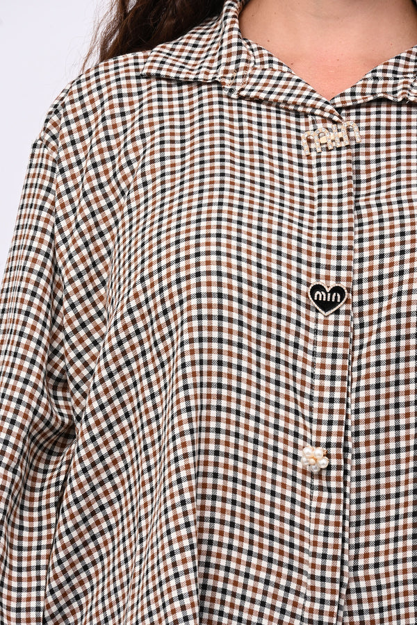 Camicia tartan spille - Nero