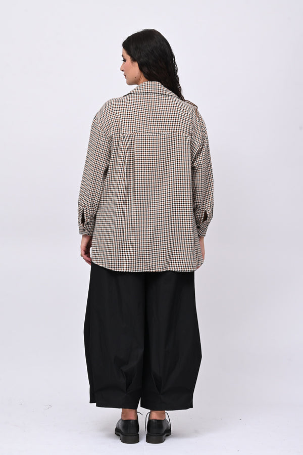 Camicia tartan spille - Nero