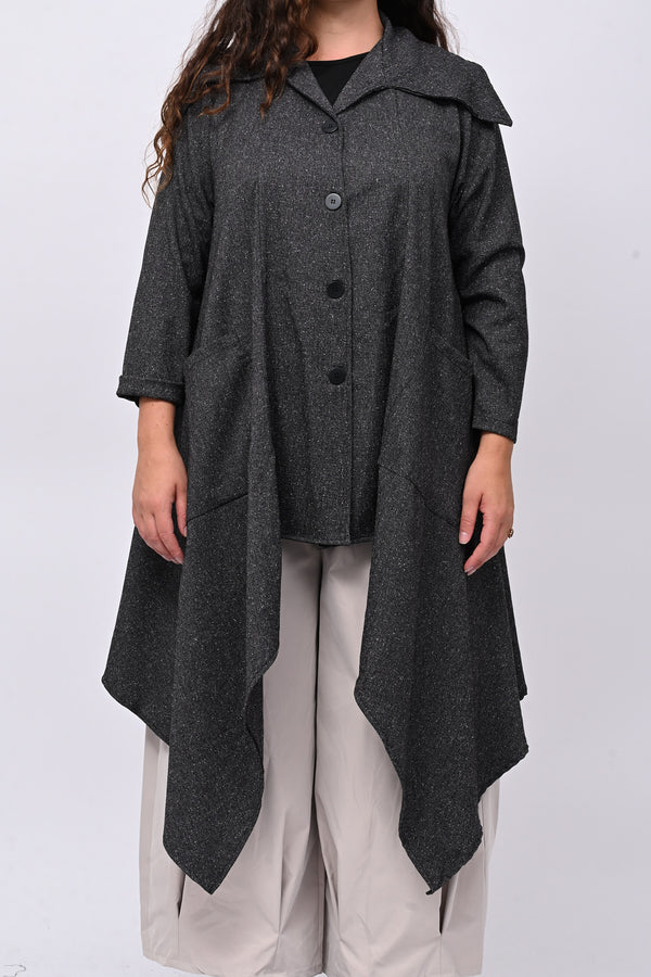 Cappottino sale e pepe svasato - Grigio