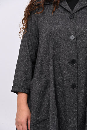 Cappottino sale e pepe svasato - Grigio