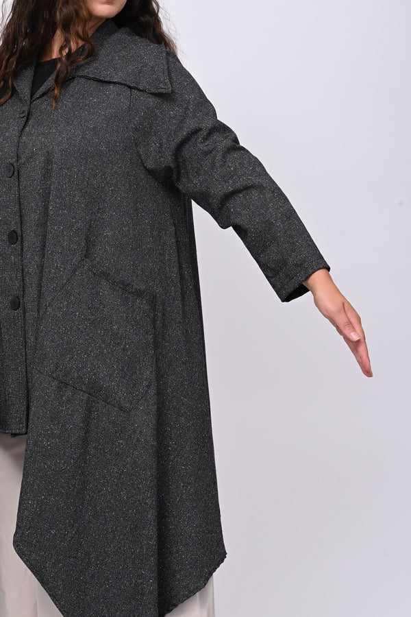 Cappottino sale e pepe svasato - Grigio